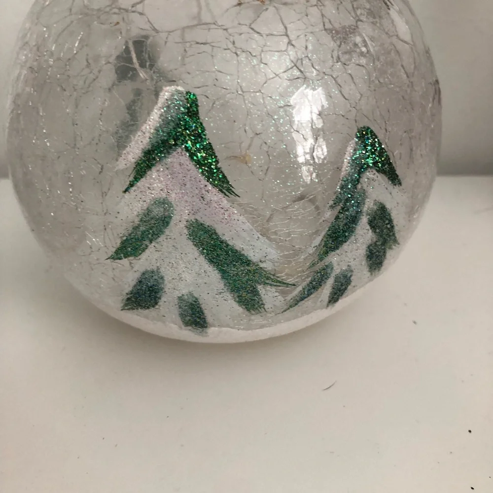 Lighted Hand Painted Festive Christmas Globes